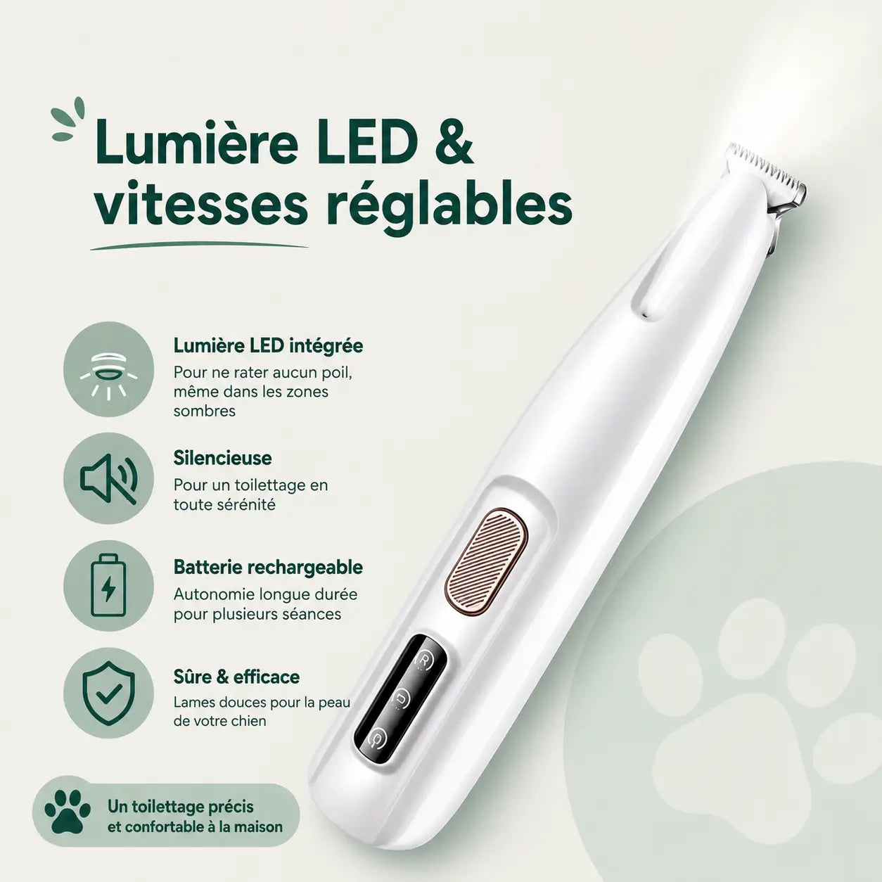 PawTrim — Tondeuse Électrique pour Chien - Silencieuse & Sans Douleur